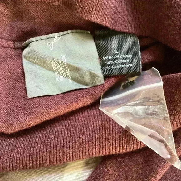 Marc Anthony Mens SIZE Large Long Sleeve V-Neck Burgundy Cashmere Blend Sweater - Picture 6 of 6